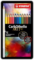 Pastellkreidestift STABILO® CarbOthello, Metalletui mit 12 Stiften