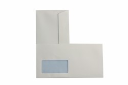 Briefumschläge mit Fenster Haftklebend, 114 x 229 mm, weiß