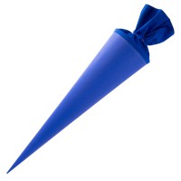 Bastelschultüte rund 70 cm blau mit Filzverschluss